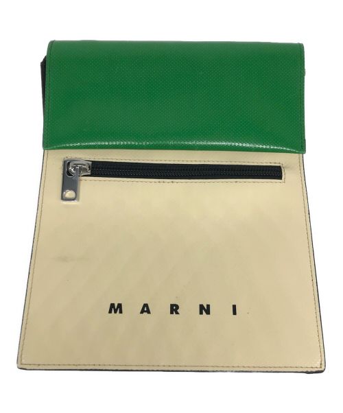 MARNI（マルニ）MARNI (マルニ) TRIBECAポリエステルミニショルダーバッグ グリーン×ベージュの古着・服飾アイテム