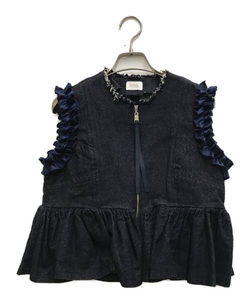 bibiy（ビビィ）bibiy (ビビィ) MATHILDA PEPURAMU DENIM VEST インディゴ サイズ:FREEの古着・服飾アイテム