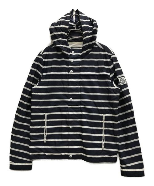 MONCLER GAMME BLEU（モンクレール ガム ブルー）MONCLER GAMME BLEU (モンクレール ガム ブルー) ボーダーナイロンジャケット ネイビー サイズ:3の古着・服飾アイテム