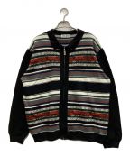 TTT MSWティー）の古着「Nordic Zip Up Cardigan」｜ブラック×グレー