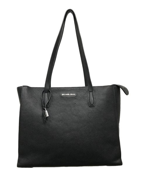 MICHAEL KORS（マイケルコース）MICHAEL KORS (マイケルコース) Mercer Large Pebbled Leather Top-Zip Tote Bag ブラックの古着・服飾アイテム