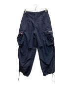 90909090）の古着「Tech Logo Nylon Cargo Pants」｜ネイビー