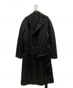 REGULATION Yohji Yamamoto MENレギュレーション ヨウジヤマモト）の古着「アーミーギャバジン ダブルブレスト トレンチ コート」｜ブラック