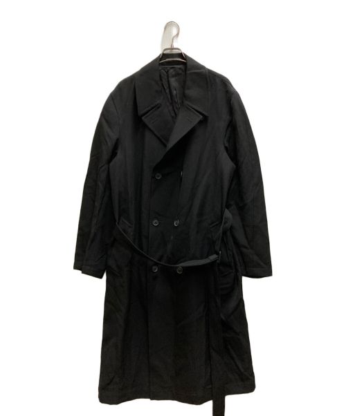 REGULATION Yohji Yamamoto MEN（レギュレーション ヨウジヤマモト）REGULATION Yohji Yamamoto MEN (レギュレーション ヨウジヤマモト) アーミーギャバジン ダブルブレスト トレンチ コート ブラック サイズ:3の古着・服飾アイテム