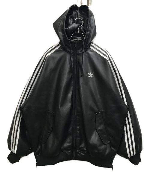 adidas（アディダス）adidas (アディダス) W FAUX LEATHER JK ブラック サイズ:Ⅼの古着・服飾アイテム