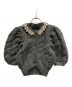 Simone Rochaシモーネ ロシャ）の古着「CROPPED SHORT PUFF SLEEVE CARDIGAN」｜グレー