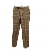 AURALEEオーラリー）の古着「WOOL SERGE CHECK NARROW SLACKS」｜ブラウン