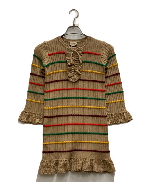 GUCCI（グッチ）GUCCI (グッチ) ニットワンピース ブラウン サイズ:SIZE 10(KIDS SIZE)の古着・服飾アイテム