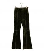 Mame Kurogouchiマメクロゴウチ）の古着「Velour Knit Flared Trousers」｜グリーン