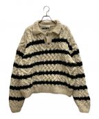 NKNITンニット）の古着「hand knitting stripe」｜ホワイト×ブラック