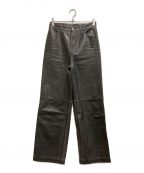 MAISON SPECIALメゾンスペシャル）の古着「Washed Vegan Leather Wide Straight Pants」｜ブラック