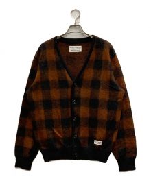 WACKO MARIA（ワコマリア）の古着「BLOCKCHECK MOHAIR KNIT JACQUARD CARDIGAN」｜ブラウン