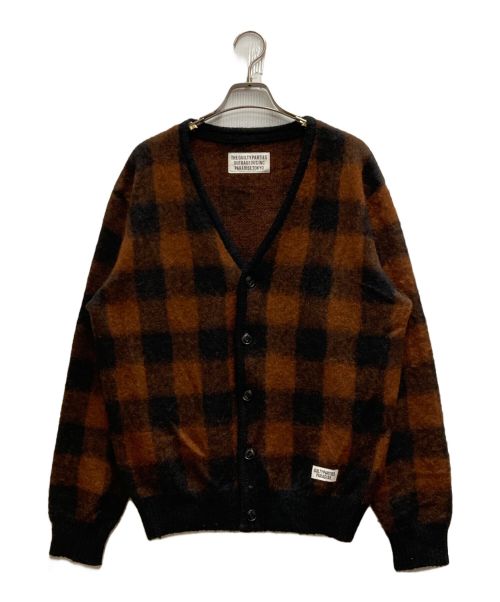 WACKO MARIA（ワコマリア）WACKO MARIA (ワコマリア) BLOCKCHECK MOHAIR KNIT JACQUARD CARDIGAN ブラウン サイズ:Ⅿの古着・服飾アイテム