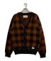 WACKO MARIA（ワコマリア）の古着「BLOCKCHECK MOHAIR KNIT JACQUARD CARDIGAN」｜ブラウン