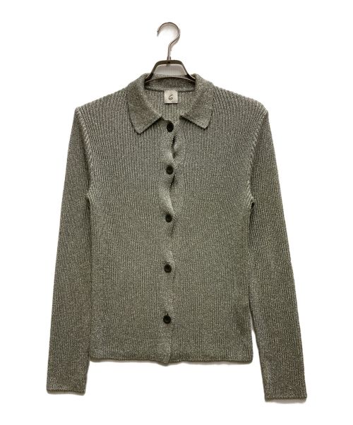 6(ROKU) BEAUTY&YOUTH（ロク ビューティーアンドユース）6(ROKU) BEAUTY&YOUTH (ロク ビューティーアンドユース) LAME SHIRT CARDIGAN グレー サイズ:FREEの古着・服飾アイテム