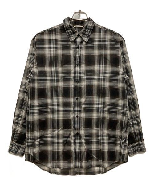 AURALEE（オーラリー）AURALEE (オーラリー) WOOL RECYCLED POLYESTER CLOTH SHIRTS グレー サイズ:4の古着・服飾アイテム