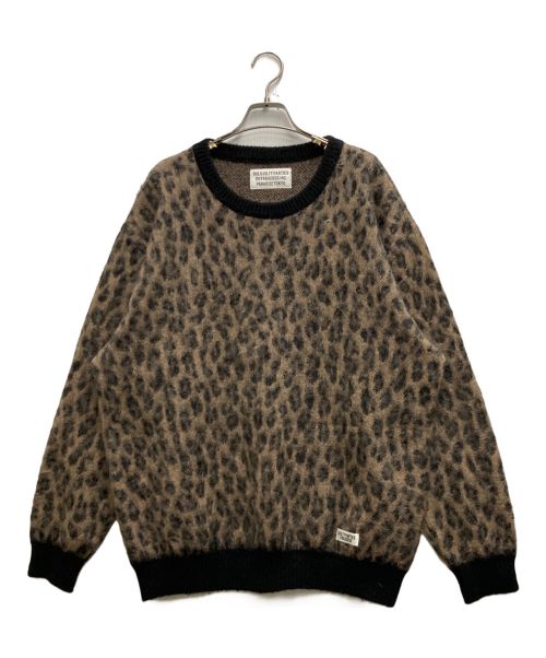 WACKO MARIA（ワコマリア）WACKO MARIA (ワコマリア) LEOPARD MOHAIR CREW NECK SWEATER ブラウン×ブラック サイズ:Ⅼの古着・服飾アイテム