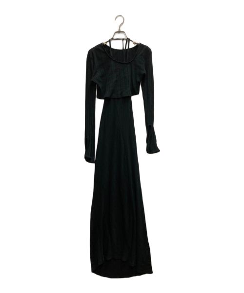 Mame Kurogouchi（マメクロゴウチ）Mame Kurogouchi (マメクロゴウチ) Ribbed Jersey Multi-Way Dress 4WAY ブラック サイズ:2の古着・服飾アイテム