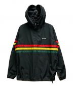 WACKO MARIAワコマリア）の古着「RASTA STRIPED LINE PULLOVER HOODED」｜ブラック