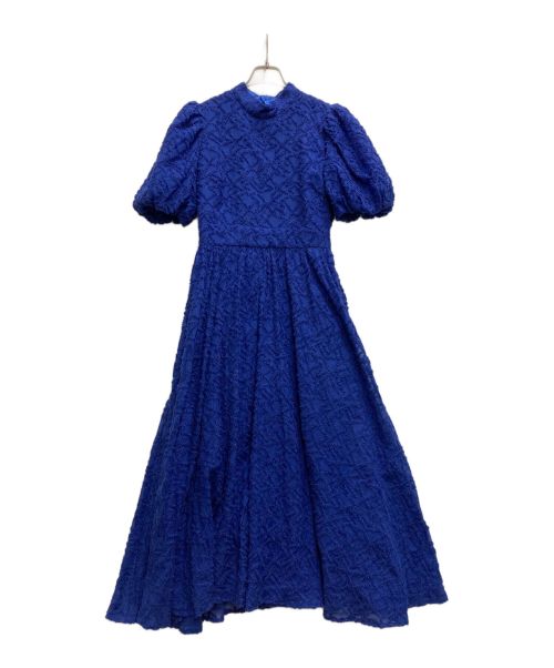 MECRE（メクル）MECRE (メクル) サーキュラージャガード ワンピース ブルー サイズ:Ⅿの古着・服飾アイテム