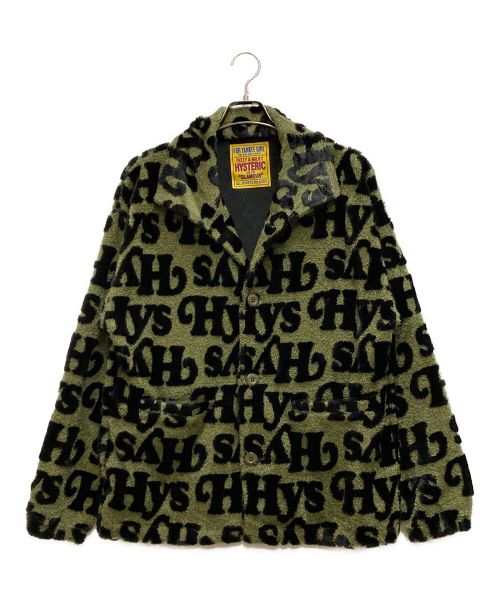 Hysteric Glamour（ヒステリックグラマー）Hysteric Glamour (ヒステリックグラマー) HYS PATTERN柄 ジャカードコート グリーン×ブラック サイズ:FREEの古着・服飾アイテム