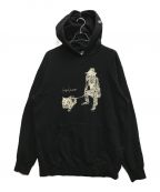 Yohji Yamamoto pour homme×New Eraヨウジヤマモト プールオム×ニューエラ）の古着「DRAWING PRINT SWEAT PULLOVER HOODIE」｜ブラック