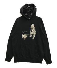 Yohji Yamamoto pour homme×New Era（ヨウジヤマモト プールオム×ニューエラ）の古着「DRAWING PRINT SWEAT PULLOVER HOODIE」｜ブラック