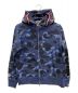 A BATHING APE（アベイシングエイプ）の古着「FULL SHARK ZIP HOODIE」｜ネイビー×ブラック