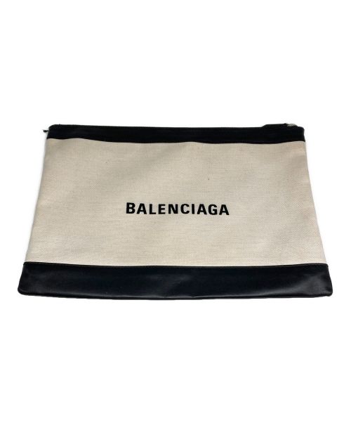 BALENCIAGA（バレンシアガ）BALENCIAGA (バレンシアガ) クラッチセカンドバッグ ベージュ×ブラックの古着・服飾アイテム