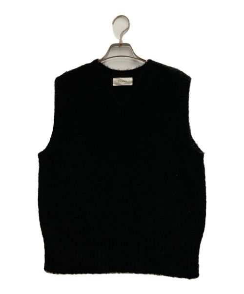 Ernie Palo（アーニーパロ）Ernie Palo (アーニーパロ) Fur Yarn Knit Vest ブラック サイズ:46の古着・服飾アイテム