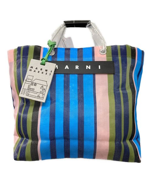 MARNI（マルニ）MARNI (マルニ) フラワーカフェ ショッピングバッグ ブルー×ブラックの古着・服飾アイテム