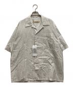 MARNIマルニ）の古着「ストライプ オープンカラー 半袖シャツ」｜ホワイト×ブラック