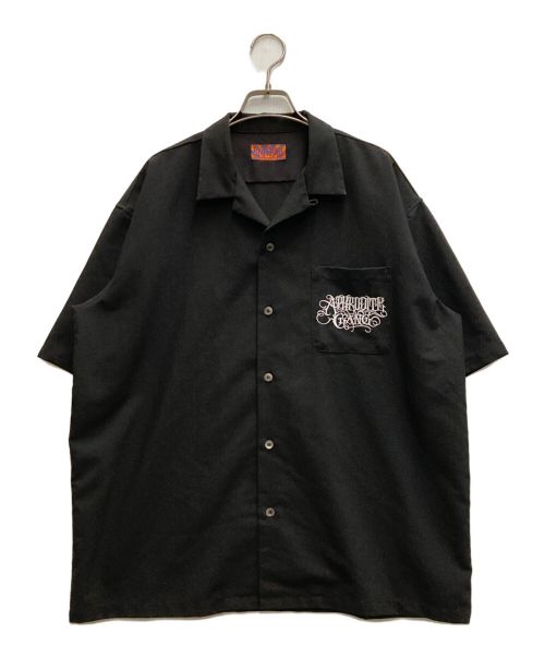 BUDSPOOL（バッズプール）BUDSPOOL (バッズプール) CLASSIC LOGO S/S OPEN COLLAR SHIRT ブラック サイズ:freeの古着・服飾アイテム