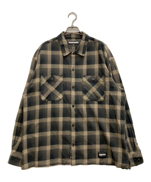 NEIGHBORHOOD（ネイバーフッド）NEIGHBORHOOD (ネイバーフッド) HALF HOMBRE CHECK SHIRT LS ブラウン サイズ:Ⅼの古着・服飾アイテム