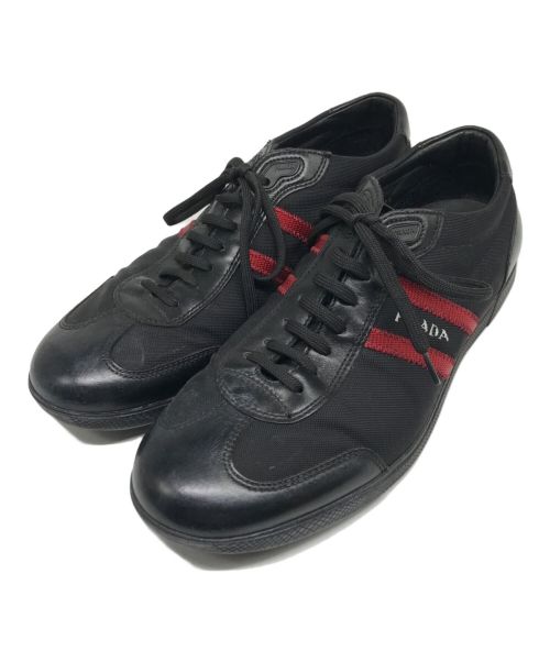 PRADA SPORTS（プラダスポーツ）PRADA SPORTS (プラダスポーツ) サイドラインジャーマンスニーカー ブラック サイズ:7 1/2の古着・服飾アイテム