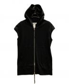 rewords/rewordsdesignリワーズリワーズデザイン）の古着「FRONT ZIP SLEEVELESS HOODIE」｜ブラック