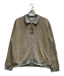 TTT MSW（ティー）の古着「Lame Zip Up Cardigan」｜グレー×シルバー