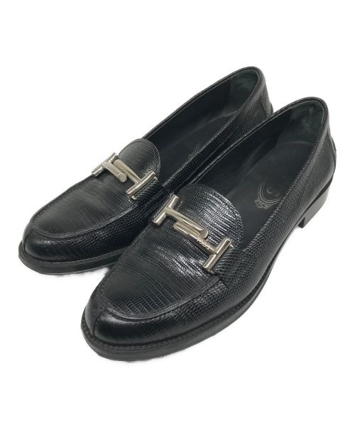 TOD'S（トッズ）TOD'S (トッズ) バックルレザーローファー ブラック サイズ:37 1/2の古着・服飾アイテム