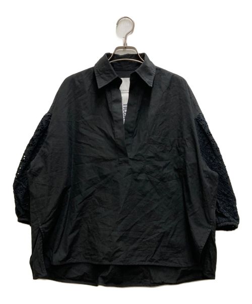 ticca（ティッカ）ticca (ティッカ) コットンレースパフスリーブシャツ ブラック サイズ:FREEの古着・服飾アイテム