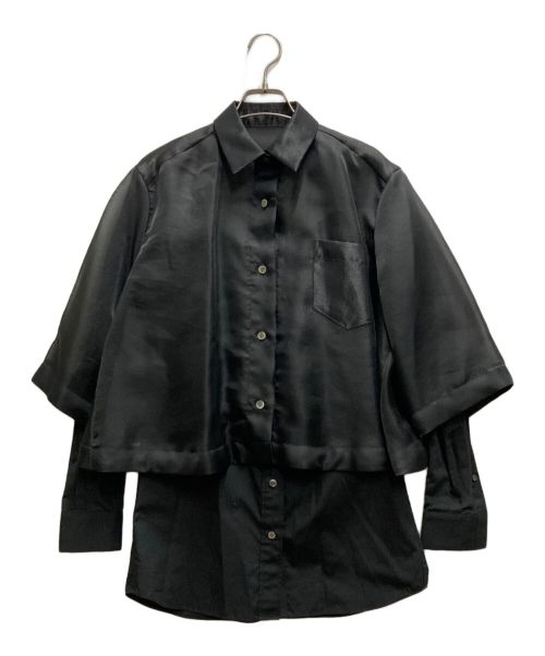 sacai（サカイ）sacai (サカイ) Organza and Poplin Shirt ブラック サイズ:1の古着・服飾アイテム