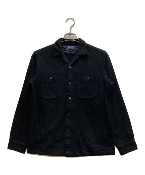 PENDLETON（ペンドルトン）PENDLETON (ペンドルトン) ウールオープンカラーシャツ ブラック サイズ:Ⅿの古着・服飾アイテム