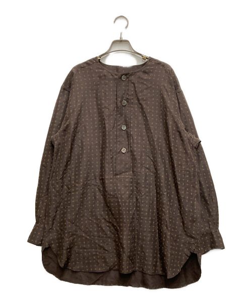 ARTS&SCIENCE（アーツアンドサイエンス）ARTS&SCIENCE (アーツアンドサイエンス) collarless shirt ブラウン サイズ:3の古着・服飾アイテム