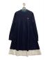 FRED PERRY（フレッドペリー）の古着「Knitted Pleated Mock Neck Dress」｜ネイビー