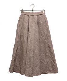 ATON（エイトン）の古着「LIGHT HEMP EASY FLARED SKIRT」｜ピンク