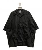 POLIQUANTポリクアント）の古着「THE DEFORMED LAPELLED COLLAR S/S SHIRTS」｜ブラック