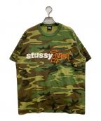 stussyステューシー）の古着「SPORT SCRIPT TEE」｜カーキ