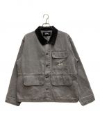 stussyステューシー）の古着「WASHED CHORE JACKET」｜グレー