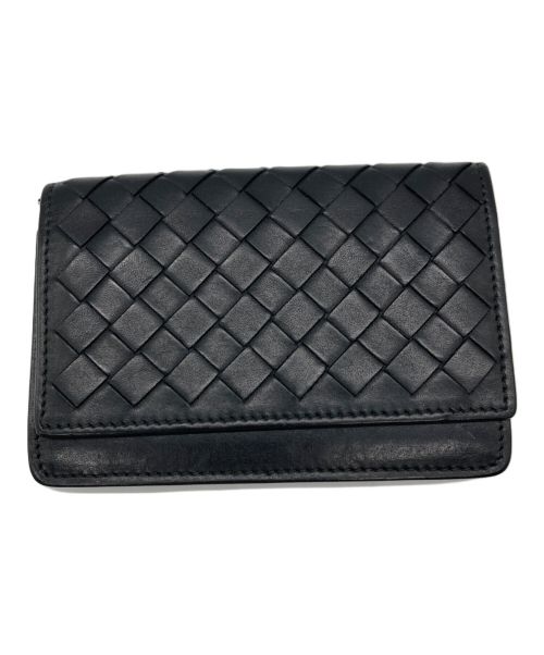 BOTTEGA VENETA（ボッテガベネタ）BOTTEGA VENETA (ボッテガベネタ) イントレチャートカードケース ブラックの古着・服飾アイテム