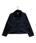 Barbour×BEAMS Fバブアー×ビームスエフ）の古着「別注SPEYミックスファブリック ストレッチツイルショートブルゾン」｜ネイビー