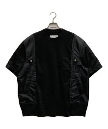 sacai（サカイ）の古着「Nylon Twill x Cotton Jersey T-Shirt」｜ブラック